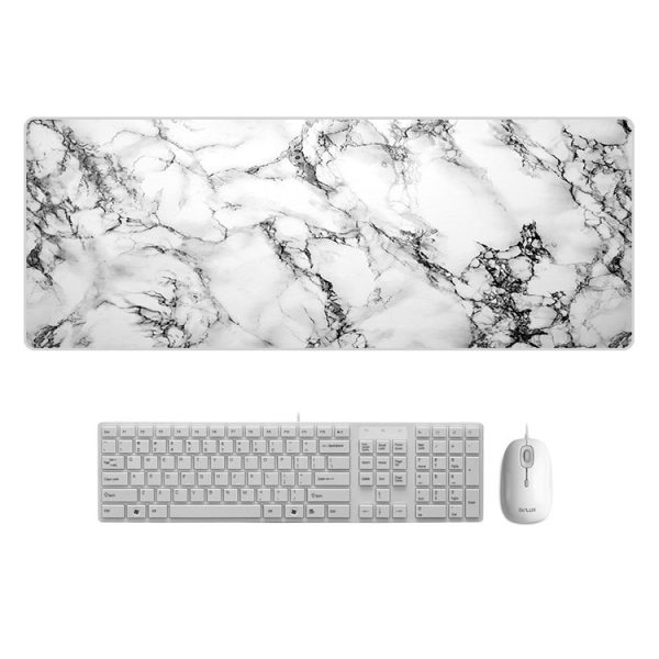 80x30cm Large Marble Desk Pad Mouse Pad Chill Gamer Waterproof Leather kawaii Desk Mat Computer Keyboard Table Decoration Cover