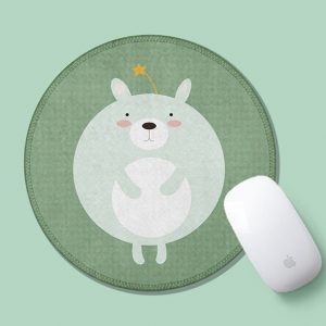Cute Cartoon Circle Mousepad – Chonky & Skinny Bear