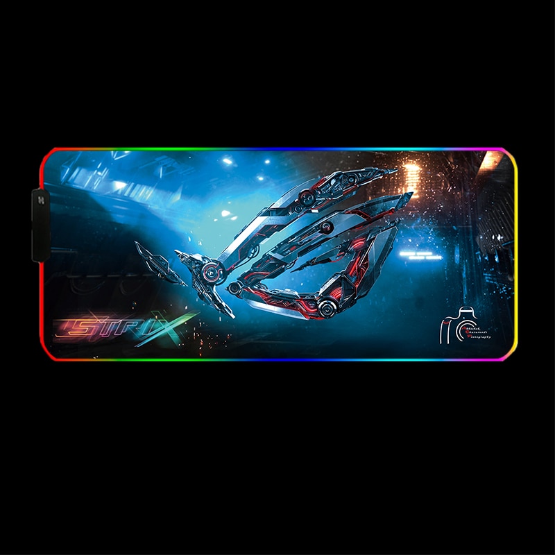 strip gevogelte staal XXL Large LED Gamer Mousepad (900x400mm 3mm thick) - CustomPads.co
